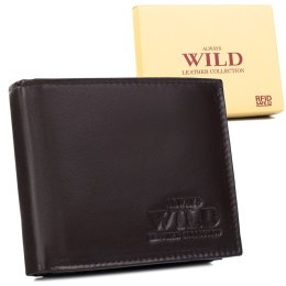 Skórzany portfel męski z zasuwanym schowkiem — Always Wild Lumarko!