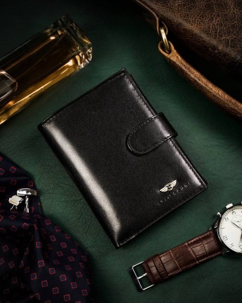 Skórzany portfel męski zapinany na zatrzask — Peterson Lumarko!