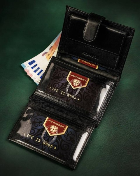 Skórzany portfel męski zapinany na zatrzask — Peterson Lumarko!