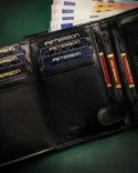 Skórzany portfel męski zapinany na zatrzask — Peterson Lumarko!