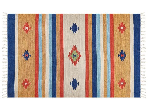 Dywan bawełniany kilim 140 x 200 cm wielokolorowy TARONIK 