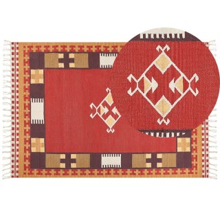 Dywan bawełniany kilim 160 x 230 cm wielokolorowy PARAKAR 