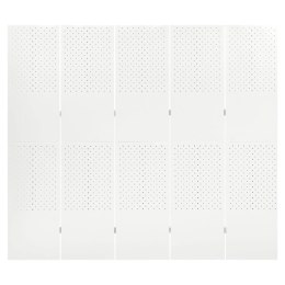 Parawan 5-panelowy, biały, 200 x 180 cm, stalowy Lumarko!