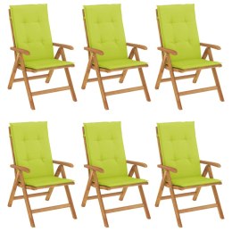 Rozkładane krzesła ogrodowe z poduszkami, 6 szt., drewno tekowe Lumarko!