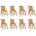 Rozkładane krzesła ogrodowe z poduszkami, 8 szt., drewno tekowe Lumarko!