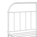 VidaXL Metalowa rama łóżka z wezgłowiem i zanóżkiem, biała, 150x200 cm