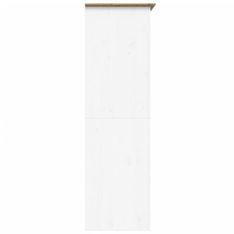 Szafa BODO, biało-brązowa, 101x52x176,5 cm, lite drewno sosnowe