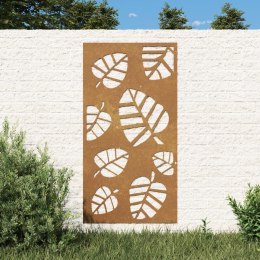 VidaXL Ogrodowa dekoracja ścienna, 105x55 cm, stal kortenowska, liście