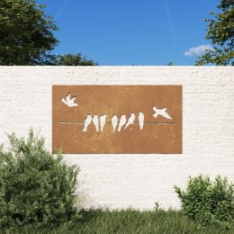 VidaXL Ogrodowa dekoracja ścienna, 105x55 cm, stal kortenowska, ptaki