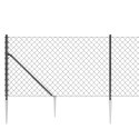VidaXL Ogrodzenie z siatki, z kotwami, antracytowe, 0,8x10 m