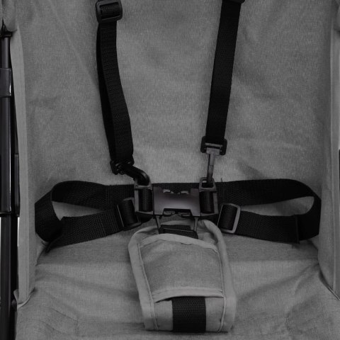 VidaXL Wózek dziecięcy, jasnoszaro-czarny, stalowy