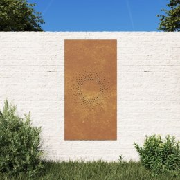 VidaXL Ogrodowa dekoracja ścienna, 105x55 cm, stal kortenowska, słońce