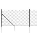 VidaXL Ogrodzenie z siatki, z kotwami, antracytowe, 0,8x25 m