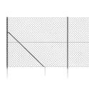 VidaXL Ogrodzenie z siatki, z kotwami, antracytowe, 2,2x25 m