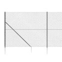VidaXL Ogrodzenie z siatki, z kotwami, antracytowe, 2x25 m