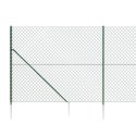 VidaXL Ogrodzenie z siatki, z kotwami, zielone, 0,8x25 m