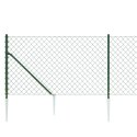 VidaXL Ogrodzenie z siatki, z kotwami, zielone, 1,1x10 m