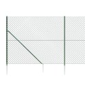 VidaXL Ogrodzenie z siatki, z kotwami, zielone, 1,6x10 m
