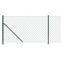 VidaXL Ogrodzenie z siatki, ze stopami słupków, zielone, 0,8x10 m