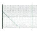 VidaXL Ogrodzenie z siatki, ze stopami słupków, zielone, 1,4x10 m