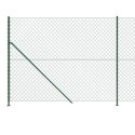 VidaXL Ogrodzenie z siatki, ze stopami słupków, zielone, 1,6x10 m