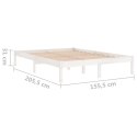 Rama łóżka, biała, lite drewno sosnowe, 150x200 cm, King Size Lumarko!