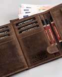 Skórzany portfel męski na karty z ochroną RFID Protect — Peterson Lumarko!