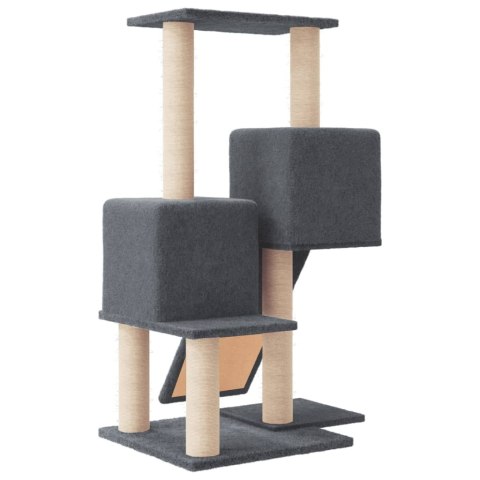 Drapak dla kota z sizalowymi słupkami, ciemnoszary, 82 cm