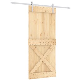 Drzwi przesuwne z osprzętem, 90x210 cm, lite drewno sosnowe Lumarko!