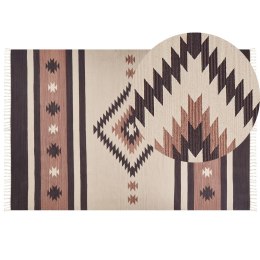 Dywan bawełniany kilim 200 x 300 cm beżowo-brązowy ARAGATS Lumarko!
