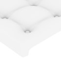 Rama łóżka z zagłówkiem, biała, 90x190 cm, obite sztuczną skórą Lumarko!