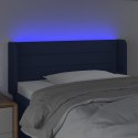 Zagłówek do łóżka z LED, niebieski, 93x16x78/88 cm, tkanina Lumarko!