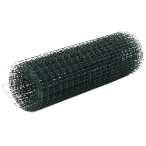 VidaXL Ogrodzenie z siatki, stal i PVC, 10x0,5 m, zielone