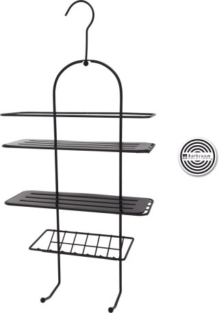Półka Łazienkowa Metalowa Czarna Clr 25x11xh55cm Metalowa Czarna Lumarko!