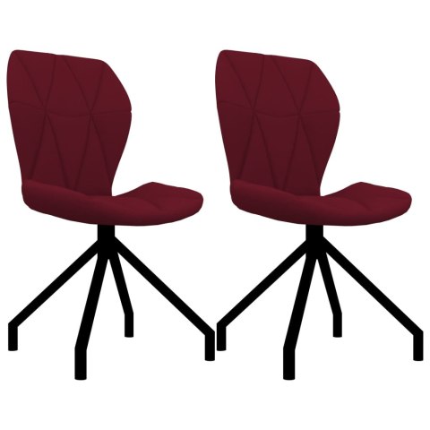 VidaXL Krzesła stołowe, 2 szt., winna czerwień, obite sztuczną skórą