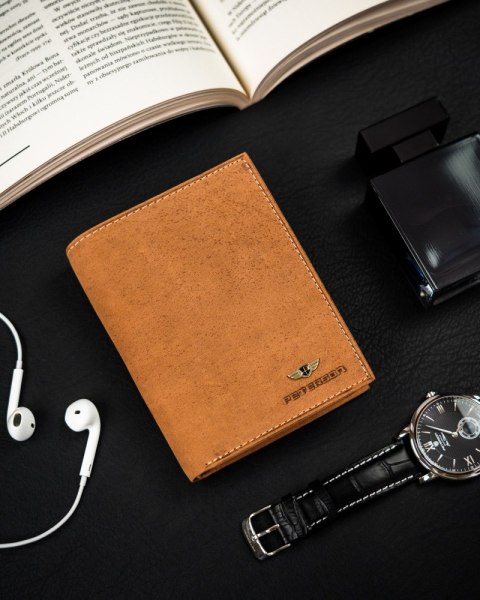 Pionowy, elegancki portfel męski ze skóry naturalnej — Peterson Lumarko!