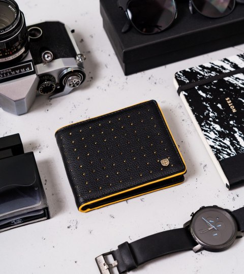 Skórzany, sportowy portfel męski z ochroną kart RFID — Peterson Lumarko!