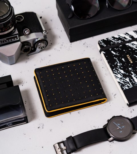 Skórzany, sportowy portfel męski z ochroną kart RFID — Peterson Lumarko!