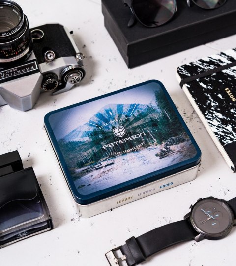 Skórzany, sportowy portfel męski z ochroną kart RFID — Peterson Lumarko!