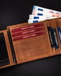 Skórzany portfel męski na karty z zabezpieczeniem RFID Protect — Peterson Lumarko!