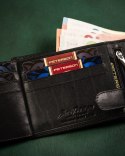 Skórzany portfel męski z zewnętrzną kieszonką na kartę — Peterson Lumarko!