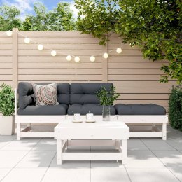 VidaXL 4-cz. zestaw wypoczynkowy do ogrodu, poduszki, biały, drewno