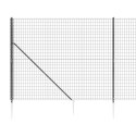VidaXL Ogrodzenie z siatki, z kotwami, antracytowe, 1,4x25 m