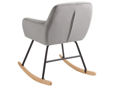 Fotel bujany welurowy szary LIARUM