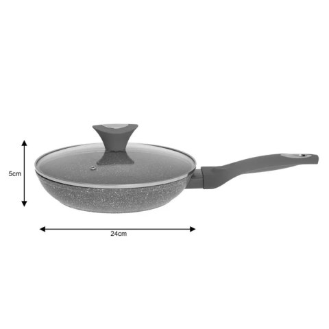  Patelnia Granitowa 24cm Klausberg Kb-7316 Pokrywa Lumarko!