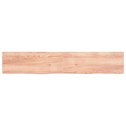 VidaXL Półka, jasnobrązowa, 220x40x6 cm, lite drewno dębowe