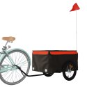 VidaXL Przyczepka rowerowa, czarno-pomarańczowa, 45 kg, żelazo
