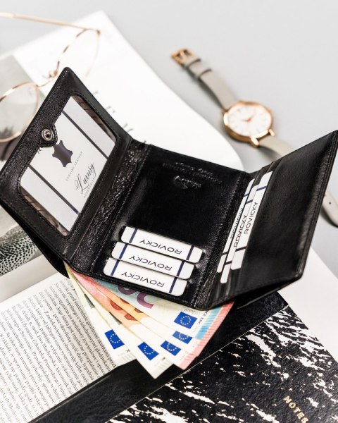 Skórzany portfel damski z portmonetką na bigiel — Lorenti Lumarko!