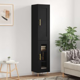 Wysoka szafka, czarna, 34,5x34x180 cm, materiał drewnopochodny Lumarko!