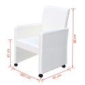 Krzesła stołowe, 4 szt., białe, obite sztuczną skórą Lumarko!